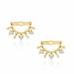 tiara ear jackets in yellow gold