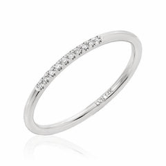 diamond top band in white gold