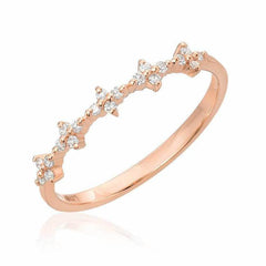 quadra halfway band in rose  gold