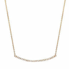 bar necklace with diamonds in rose gold