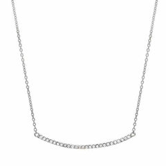 bar necklace with diamonds in white gold