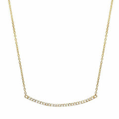 bar necklace with diamonds in yellow gold