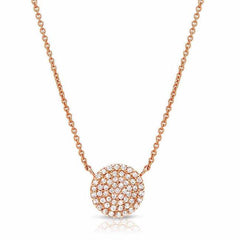 medium pave circle necklace - 8mm diameter with diamonds in rose gold