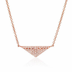 medium triangle necklace with diamonds in rose gold