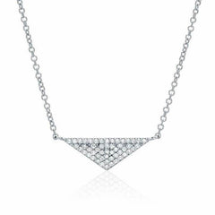 medium triangle necklace with diamonds in white gold