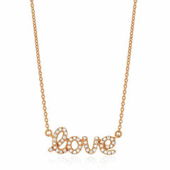 love necklace with diamonds in rose gold