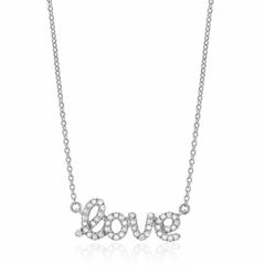 love necklace with diamonds in white gold