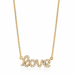 love necklace with diamonds in yellow gold