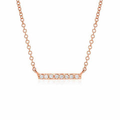 petite diamond bar necklace in rose gold