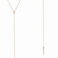arrowhead and dagger lariat necklace in rose gold