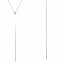 arrowhead and dagger lariat necklace in white gold