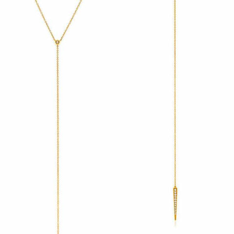 Bezel and Dagger Lariat Necklace