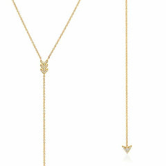 arrow lariat necklace with diamonds in yellow gold