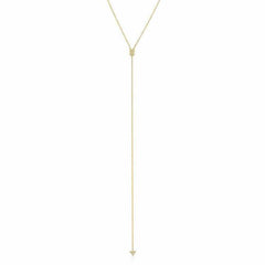 arrow lariat necklace with diamonds in yellow gold