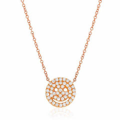 Smiley Face Pave Necklace