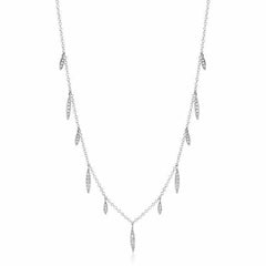 willow necklace with diamonds in white gold