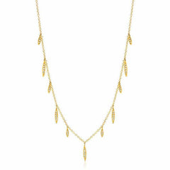 willow necklace with diamonds in yellow gold