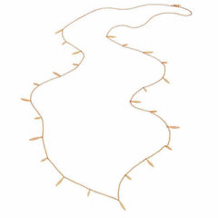 36" long willow necklace in Rose gold