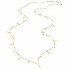 36" long willow necklace in yellow gold