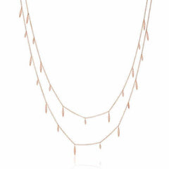 36" long willow necklace in rose gold