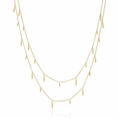 36" long willow necklace in yellow gold