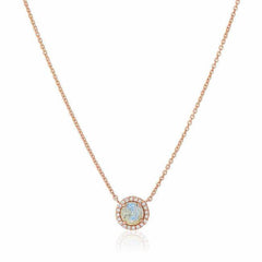 5.0mm rosie labradorite and diamond necklace in rose gold