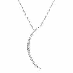 Crescent moon necklace in white gold