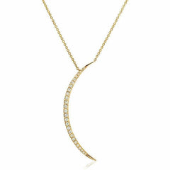 Crescent moon necklace in yellow gold