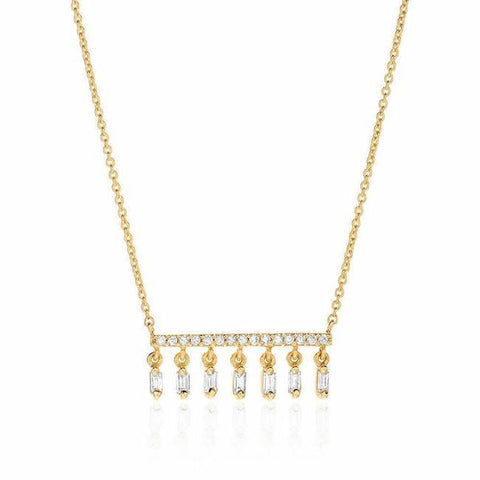 Heirloom Baguette Diamond Fringe Necklace
