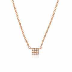 petite square necklace in rose gold