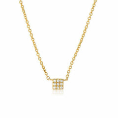 petite square necklace in yellow gold
