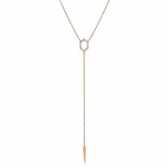 Open Hexagon and Dagger Mini Lariat Necklace