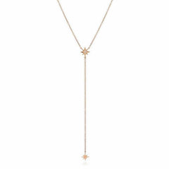 starburst mini lariat necklace in rose gold