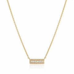 heirloom baguette diamond mini bar necklace in yellow gold