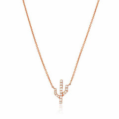 Cactus necklace in rose gold