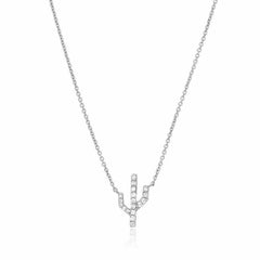 Cactus necklace in white gold