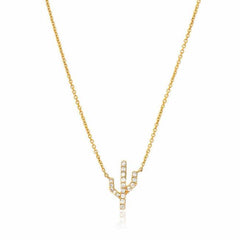 Cactus necklace in yellow gold