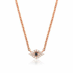 evil eye choker necklace in rose gold