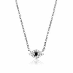 evil eye choker necklace in white gold