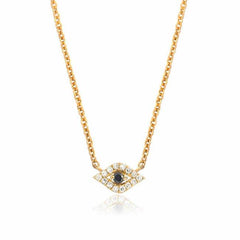 evil eye choker necklace in yellow gold