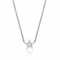 petite star choker necklace in white gold