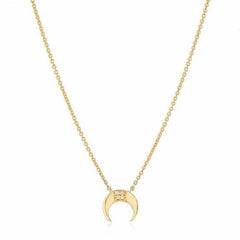 petite crescent necklace in yellow gold