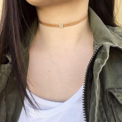 Pave pear shape choker in yellow gold