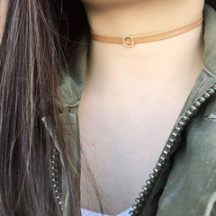 open circle choker in yellow gold