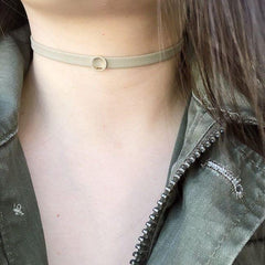 open circle choker in yellow gold