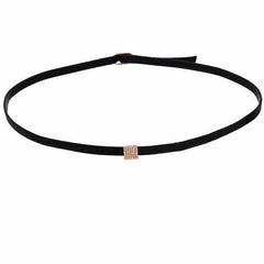square thin choker in rose gold