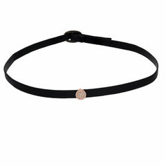 Pave circle choker in rose gold
