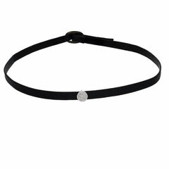 Pave circle choker in white gold