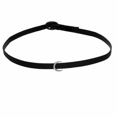crescent moon choker in white gold