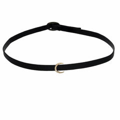 crescent moon choker in yellow gold